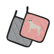 Load image into Gallery viewer, Dogo Argentino Checkerboard Pink Pot Holders - Set of 2 - Heat-Resistant Kitchen Essentials BB3667PTHD