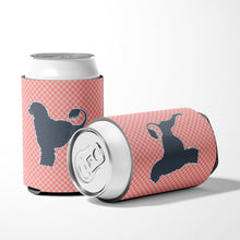Load image into Gallery viewer, Portuguese Water Dog Checkerboard Pink Can or Bottle Hugger BB3668CC
