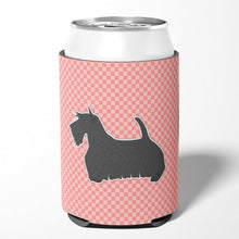 Load image into Gallery viewer, Scottish Terrier Checkerboard Pink Can or Bottle Hugger BB3669CC