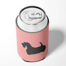 Load image into Gallery viewer, Scottish Terrier Checkerboard Pink Can or Bottle Hugger BB3669CC