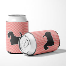 Load image into Gallery viewer, Scottish Terrier Checkerboard Pink Can or Bottle Hugger BB3669CC