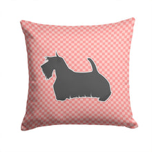 Load image into Gallery viewer, Scottish Terrier Checkerboard Pink Throw Pillow - 14x14 Decorative Pillow – Art for Your Home &amp; Patio BB3669PW1414