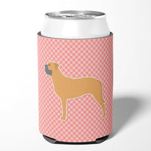 Load image into Gallery viewer, Bullmastiff Checkerboard Pink Can or Bottle Hugger BB3671CC