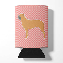 Load image into Gallery viewer, Bullmastiff Checkerboard Pink Can or Bottle Hugger BB3671CC