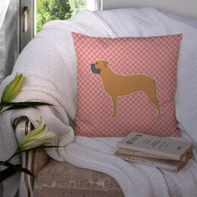 Load image into Gallery viewer, Bullmastiff Checkerboard Pink Throw Pillow - 14x14 Decorative Pillow – Art for Your Home &amp; Patio BB3671PW1414