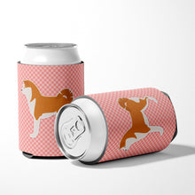 Load image into Gallery viewer, Akita Checkerboard Pink Can or Bottle Hugger BB3672CC
