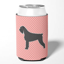 Load image into Gallery viewer, Giant Schnauzer Checkerboard Pink Can or Bottle Hugger BB3673CC