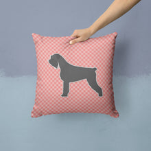 Load image into Gallery viewer, Giant Schnauzer Checkerboard Pink Throw Pillow - 14x14 Decorative Pillow – Art for Your Home &amp; Patio BB3673PW1414