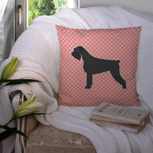 Load image into Gallery viewer, Giant Schnauzer Checkerboard Pink Throw Pillow - 14x14 Decorative Pillow – Art for Your Home &amp; Patio BB3673PW1414