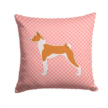 Load image into Gallery viewer, Basenji Checkerboard Pink Throw Pillow - 14x14 Decorative Pillow – Art for Your Home &amp; Patio BB3674PW1414