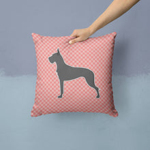 Load image into Gallery viewer, Great Dane Checkerboard Pink Throw Pillow - 14x14 Decorative Pillow – Art for Your Home &amp; Patio BB3675PW1414