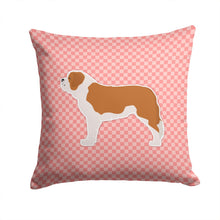 Load image into Gallery viewer, Saint Bernard Checkerboard Pink Throw Pillow - 14x14 Decorative Pillow – Art for Your Home &amp; Patio BB3676PW1414