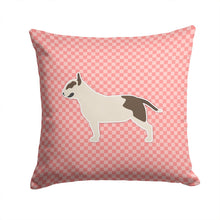Load image into Gallery viewer, Bull Terrier Checkerboard Pink Throw Pillow - 14x14 Decorative Pillow – Art for Your Home &amp; Patio BB3678PW1414