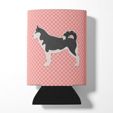 Load image into Gallery viewer, Siberian Husky Checkerboard Pink Can or Bottle Hugger BB3680CC