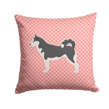 Load image into Gallery viewer, Siberian Husky Checkerboard Pink Throw Pillow - 14x14 Decorative Pillow – Art for Your Home &amp; Patio BB3680PW1414