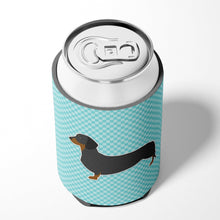 Load image into Gallery viewer, Dachshund  Checkerboard Blue Can or Bottle Hugger BB3682CC