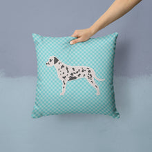 Load image into Gallery viewer, Dalmatian  Checkerboard Blue Throw Pillow - 14x14 Decorative Pillow – Art for Your Home &amp; Patio BB3683PW1414