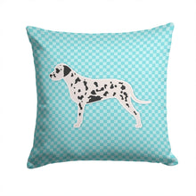 Load image into Gallery viewer, Dalmatian  Checkerboard Blue Throw Pillow - 14x14 Decorative Pillow – Art for Your Home &amp; Patio BB3683PW1414