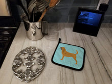 Load image into Gallery viewer, Bloodhound  Checkerboard Blue Pot Holders - Set of 2 - Heat-Resistant Kitchen Essentials BB3684PTHD