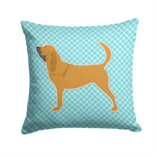 Load image into Gallery viewer, Bloodhound  Checkerboard Blue Throw Pillow - 14x14 Decorative Pillow – Art for Your Home &amp; Patio BB3684PW1414