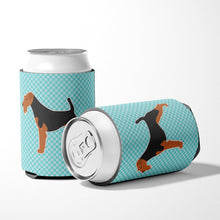 Load image into Gallery viewer, Welsh Terrier  Checkerboard Blue Can or Bottle Hugger BB3685CC