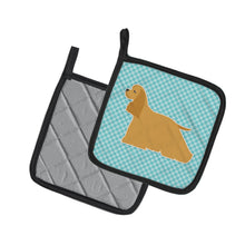 Load image into Gallery viewer, Cocker Spaniel  Checkerboard Blue Pot Holders - Set of 2 - Heat-Resistant Kitchen Essentials BB3686PTHD