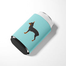 Load image into Gallery viewer, Toy Fox Terrier  Checkerboard Blue Can or Bottle Hugger BB3687CC