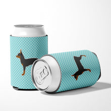 Load image into Gallery viewer, Toy Fox Terrier  Checkerboard Blue Can or Bottle Hugger BB3687CC