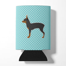 Load image into Gallery viewer, Toy Fox Terrier  Checkerboard Blue Can or Bottle Hugger BB3687CC