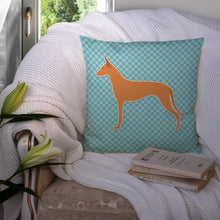 Load image into Gallery viewer, Pharaoh Hound  Checkerboard Blue Throw Pillow - 14x14 Decorative Pillow – Art for Your Home &amp; Patio BB3688PW1414