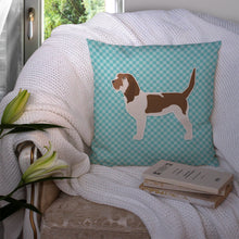 Load image into Gallery viewer, Grand Basset Griffon Vendeen  Checkerboard Blue Throw Pillow - 14x14 Decorative Pillow – Art for Your Home &amp; Patio BB3690PW1414