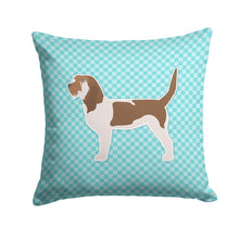 Load image into Gallery viewer, Grand Basset Griffon Vendeen  Checkerboard Blue Throw Pillow - 14x14 Decorative Pillow – Art for Your Home &amp; Patio BB3690PW1414