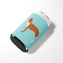 Load image into Gallery viewer, Spanish Hound  Checkerboard Blue Can or Bottle Hugger BB3691CC