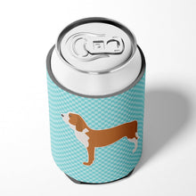 Load image into Gallery viewer, Spanish Hound  Checkerboard Blue Can or Bottle Hugger BB3691CC