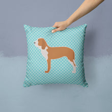 Load image into Gallery viewer, Spanish Hound  Checkerboard Blue Throw Pillow - 14x14 Decorative Pillow – Art for Your Home &amp; Patio BB3691PW1414