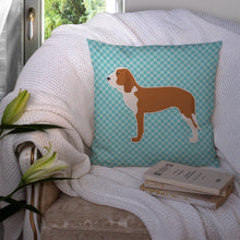 Load image into Gallery viewer, Spanish Hound  Checkerboard Blue Throw Pillow - 14x14 Decorative Pillow – Art for Your Home &amp; Patio BB3691PW1414