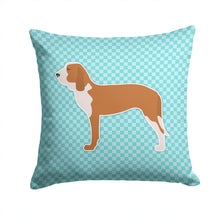 Load image into Gallery viewer, Spanish Hound  Checkerboard Blue Throw Pillow - 14x14 Decorative Pillow – Art for Your Home &amp; Patio BB3691PW1414