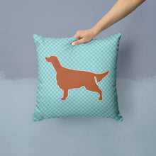 Load image into Gallery viewer, Irish Setter  Checkerboard Blue Throw Pillow - 14x14 Decorative Pillow – Art for Your Home &amp; Patio BB3693PW1414