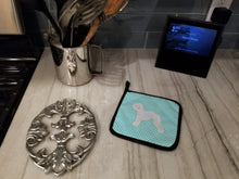 Load image into Gallery viewer, Bedlington Terrier  Checkerboard Blue Pot Holders - Set of 2 - Heat-Resistant Kitchen Essentials BB3694PTHD