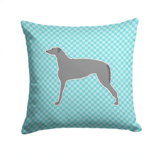 Load image into Gallery viewer, Scottish Deerhound  Checkerboard Blue Throw Pillow - 14x14 Decorative Pillow – Art for Your Home &amp; Patio BB3696PW1414