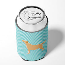 Load image into Gallery viewer, Yellow Labrador Retriever  Checkerboard Blue Can or Bottle Hugger BB3697CC