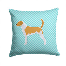 Load image into Gallery viewer, American Foxhound  Checkerboard Blue Throw Pillow - 14x14 Decorative Pillow – Art for Your Home &amp; Patio BB3698PW1414
