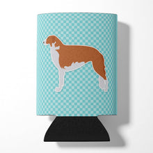 Load image into Gallery viewer, Borzoi Russian Greyhound  Checkerboard Blue Can or Bottle Hugger BB3699CC