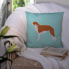 Load image into Gallery viewer, Borzoi Russian Greyhound  Checkerboard Blue Throw Pillow - 14x14 Decorative Pillow – Art for Your Home &amp; Patio BB3699PW1414