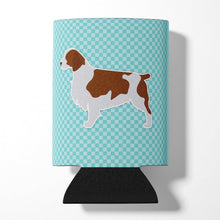 Load image into Gallery viewer, Welsh Springer Spaniel  Checkerboard Blue Can or Bottle Hugger BB3700CC