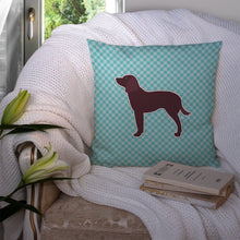 Load image into Gallery viewer, American Water Spaniel  Checkerboard Blue Throw Pillow - 14x14 Decorative Pillow – Art for Your Home &amp; Patio BB3701PW1414