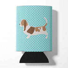 Load image into Gallery viewer, Basset Hound  Checkerboard Blue Can or Bottle Hugger BB3702CC