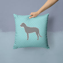 Load image into Gallery viewer, Irish Wolfhound  Checkerboard Blue Throw Pillow - 14x14 Decorative Pillow – Art for Your Home &amp; Patio BB3703PW1414