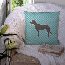 Load image into Gallery viewer, Irish Wolfhound  Checkerboard Blue Throw Pillow - 14x14 Decorative Pillow – Art for Your Home &amp; Patio BB3703PW1414