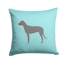 Load image into Gallery viewer, Irish Wolfhound  Checkerboard Blue Throw Pillow - 14x14 Decorative Pillow – Art for Your Home &amp; Patio BB3703PW1414